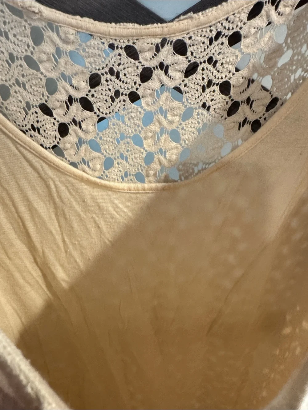 Free People Ivory Crochet Tunic with Signature Metal Tag